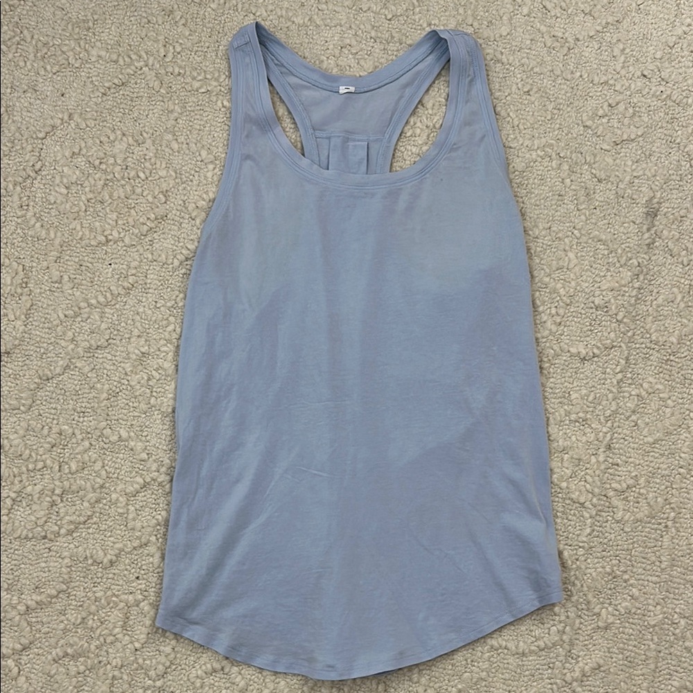 lululemon blue linen “love” tank top